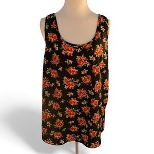Women’s Faded Glory Black and Red Floral Shell L